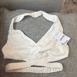 Showpo White Sleeveless Wrap Crop Top